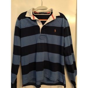 Ralph Lauren kids polo, w navy and blue stripes!